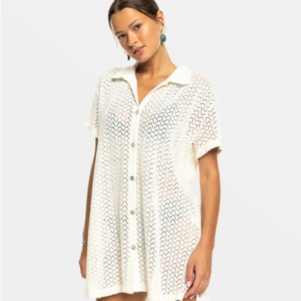 ivory roxy crochet coverup